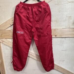 Vintage Lugz Track Pants Mens L Mesh Red Windbreaker Joggers Y2K Drawstring
